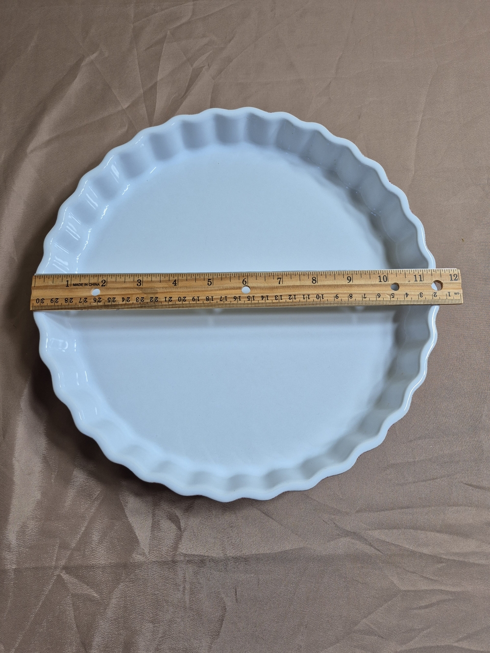 VTG Emile Henry France Red Fluted Ceramic Tart Quiche Pie Dish 11.5” Mold 6000 - Picture 7 of 8